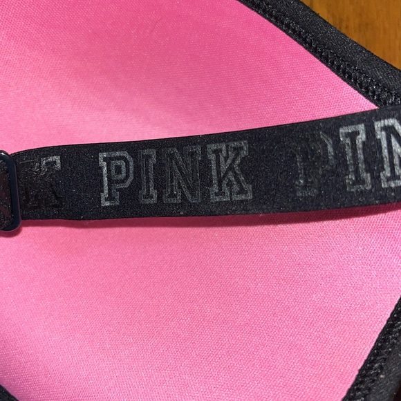 PINK Victoria's Secret Ultimate Push Up Black and Pink Sports Bra Size Large A-C - Picture 8 of 9